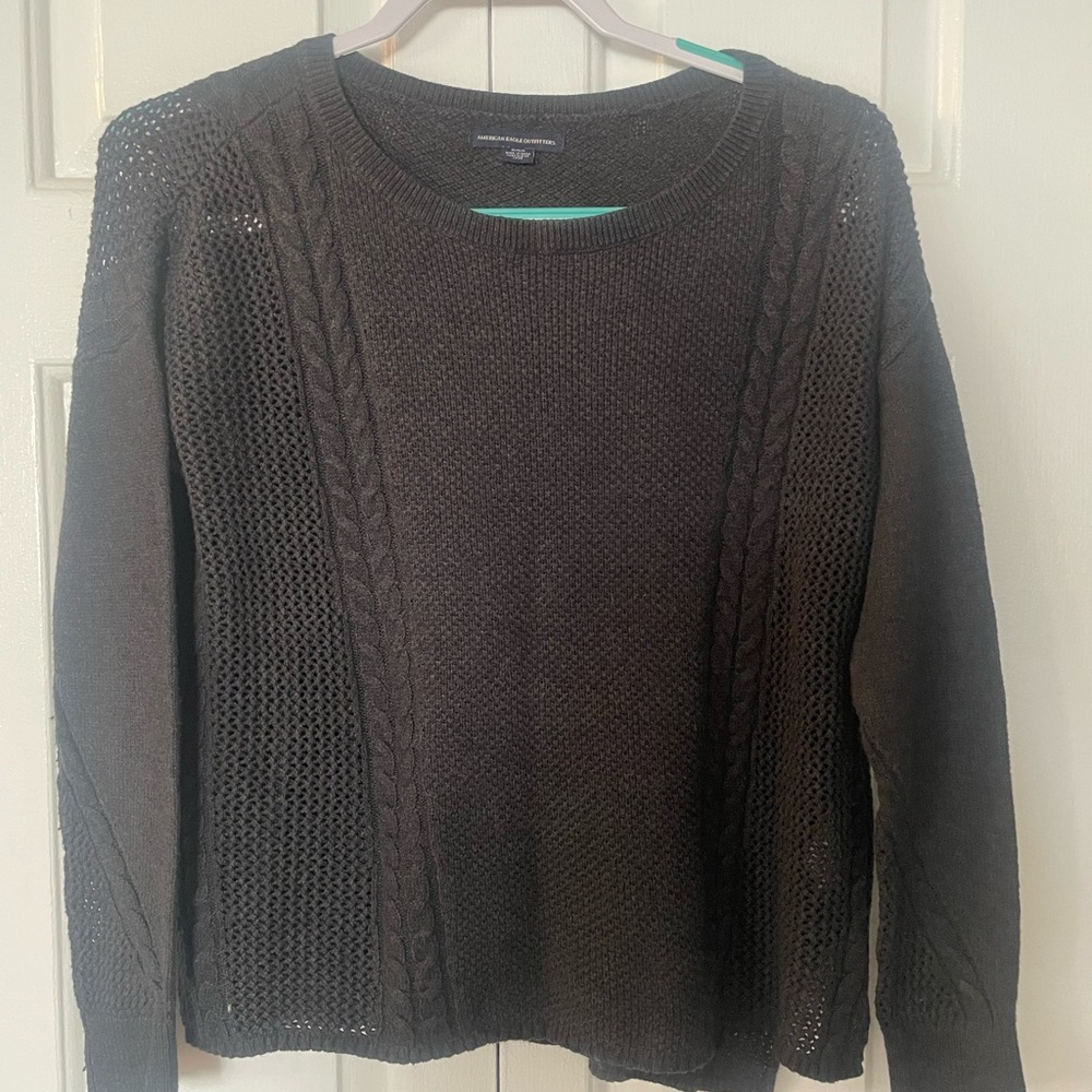 American Eagle Outfitters Gray Crew Neck Sweater